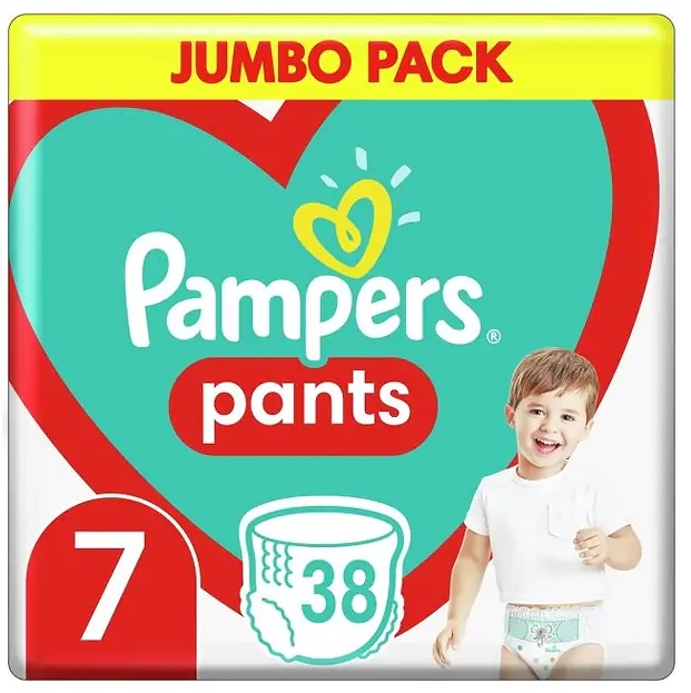 PAMPERS Дитячi одноразові підгузники-трусики Pants Giant Plus 7 (17+ кг) №38