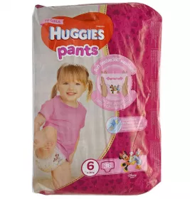 *Подгузники-трусики Хаггис Pants 6 Mega Girl 15-25 кг №36 (девочки)