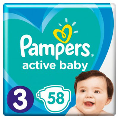 *Підгузники Pampers Active Baby Midi 6-10 кг 58шт. №1