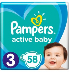 *Підгузники Pampers Active Baby Midi 6-10 кг 58шт. №1