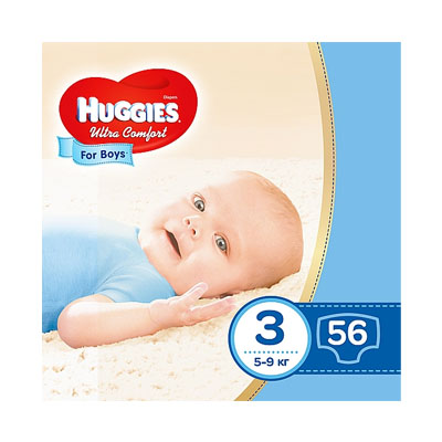 *Підгузки Хаггіс Ультра Комфорт 4-9 кг №1 (56)
