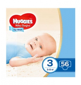 *Підгузки Хаггіс Ультра Комфорт 4-9 кг №1 (56)