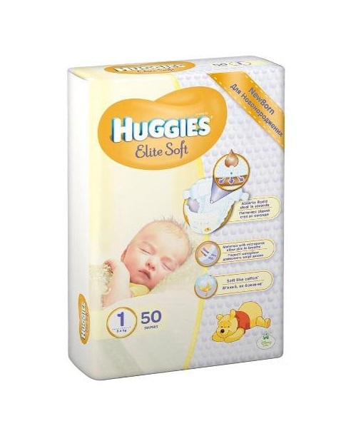 Підгузники Хаггіс Extra Care 1 2-5кг №1 (50)