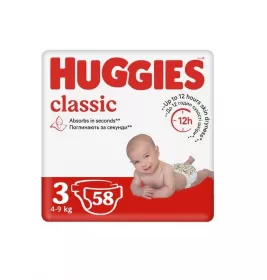 Подгузники Хаггис Classic 4-9 кг №1 (58)