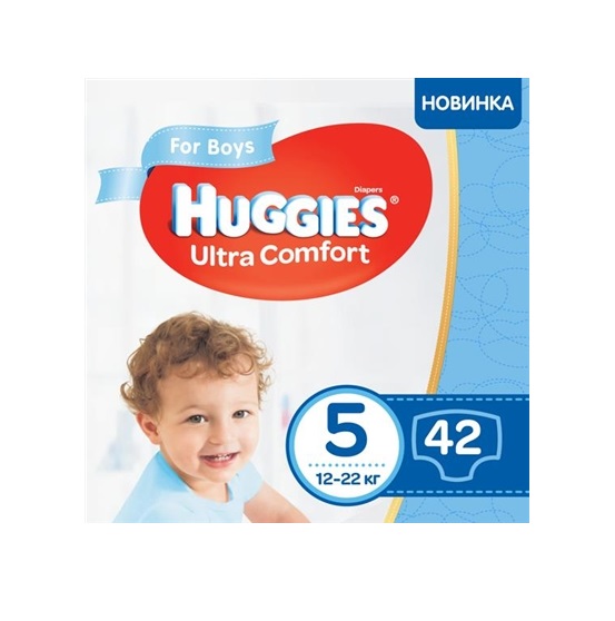 Підгузки Хаггіс Ультра Комфорт для хлопчиків 12-22 кг №1 (42)