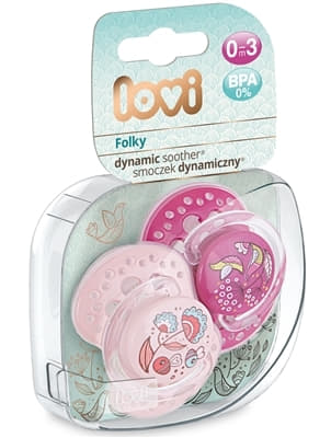 *Канпол Пустышка (22/841) сил. динам. 0-3 мес girl Lovi Folky 2 шт