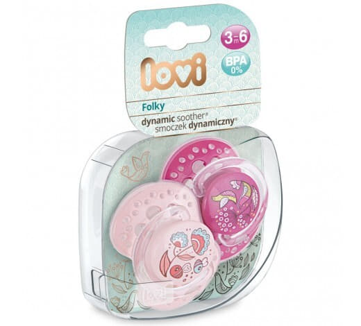 *Канпол Пустышка (22/842) сил. динам. 3-6 мес girl Lovi Folky 2 шт