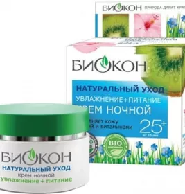 *Крем Біокон Нат.Догляд Зволоження + живлення нічний 25+ 50мл