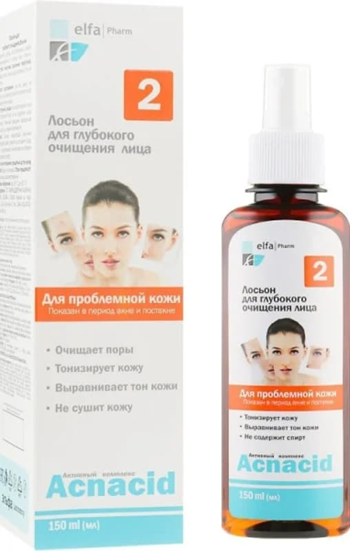 Лосьйон Ельфа Acnacid для глибокого очищення обличчя 150мл