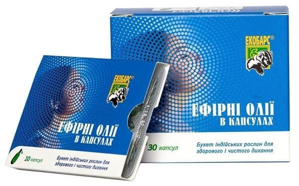 Олії ефірні в капсулах ЕКОБАРС капс. №30 по 280 мг