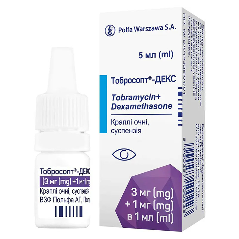 Тобросопт Декс краплі суспензія очні 3мг/1мг/1мл по 5 мл у флаконі 1 шт.