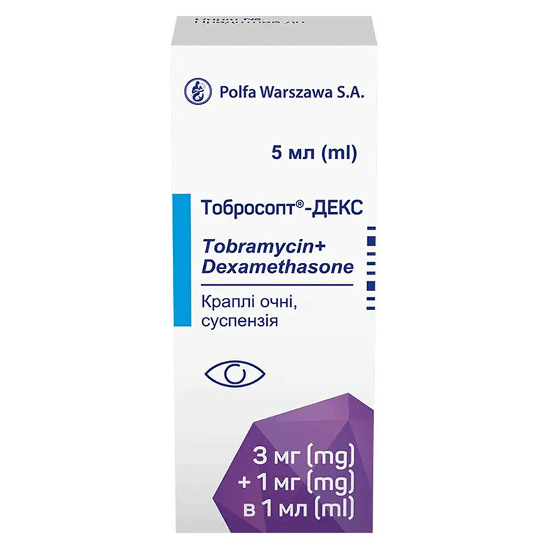 Тобросопт Декс краплі суспензія очні 3мг/1мг/1мл по 5 мл у флаконі 1 шт.