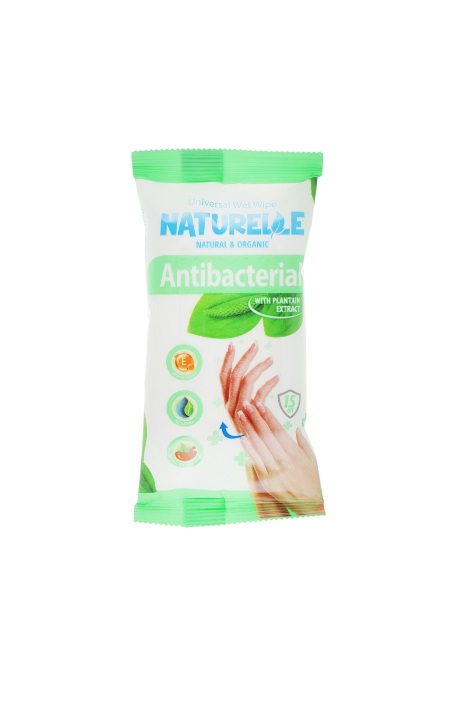 Салфетки влажные NATURELLE antibacterialn подорожник №15
