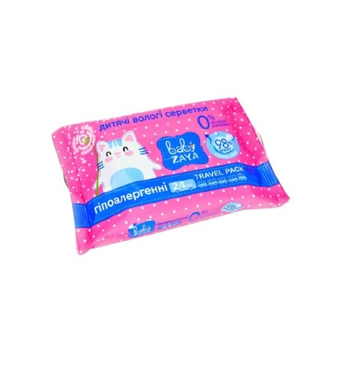 Серветки вологі Baby Zaya Гіпоалергенні №24