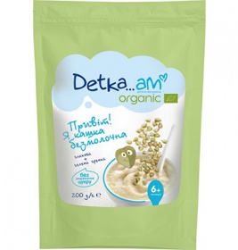 *Каша Detka Am Organic безмолочная злаковая с зеленой гречкой 200г