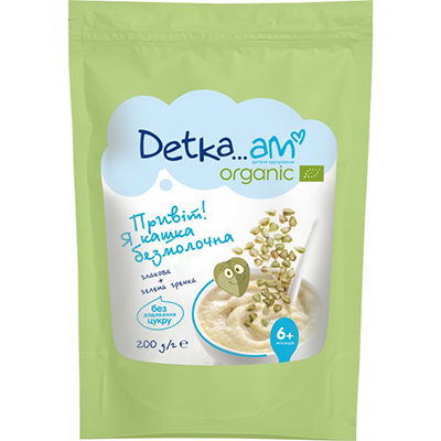 *Каша Detka Am Organic безмолочна злакова із зеленою гречкою 200г
