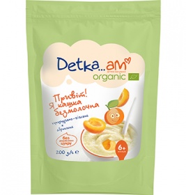 *Каша Detka Am Organic безмолочна кукурудзяно-вівсяна з абрикосом 200г