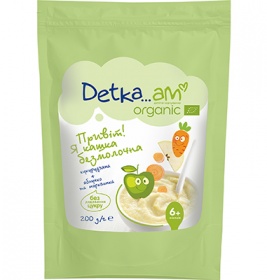 *Каша Detka Am Organic безмолочна кукурудзяна з яблуком і морквою 200г
