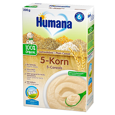 *Каша Humana безмолочна 5 злаків органік 200г (1124085)