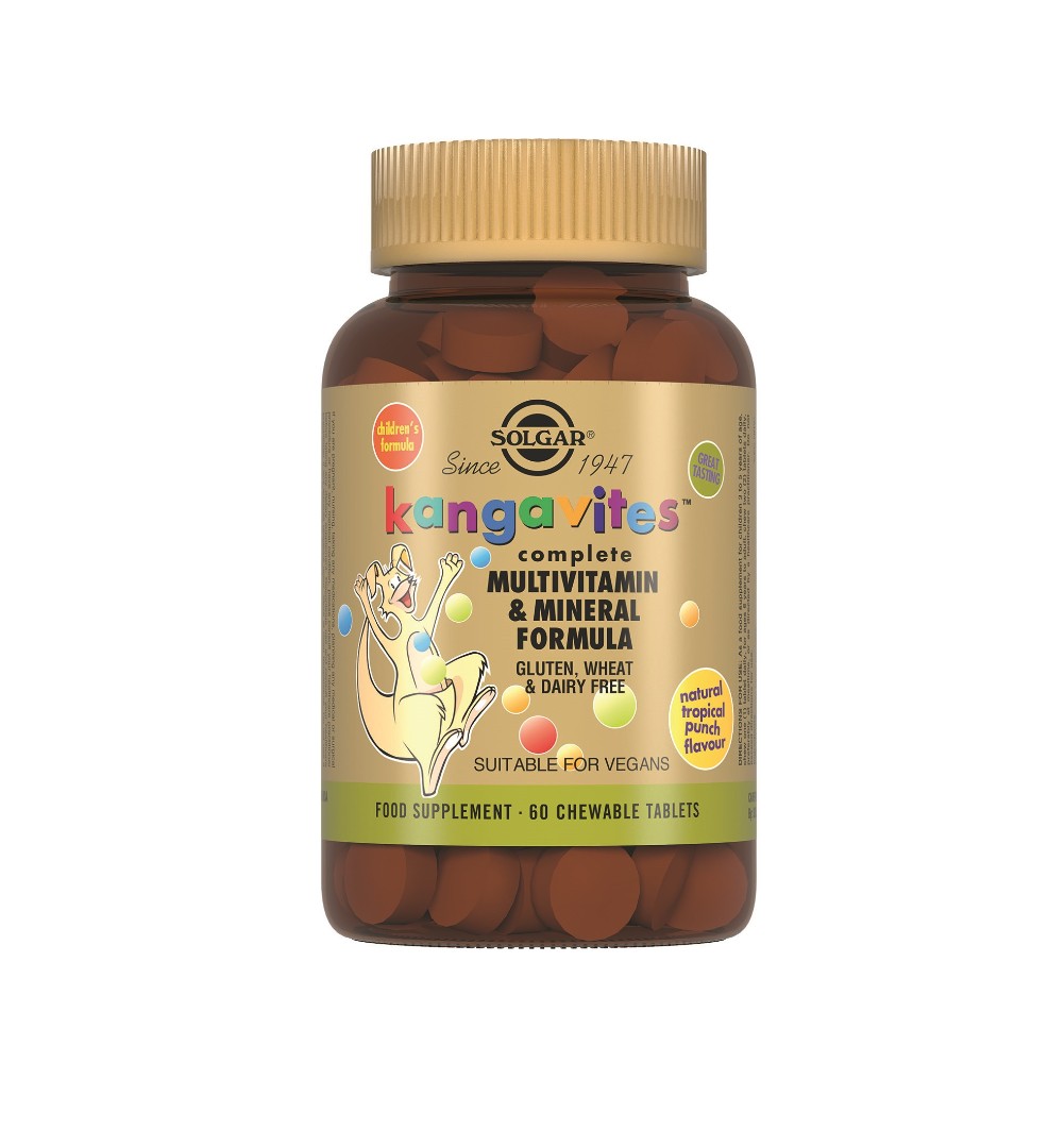 Солгар (Solgar) Кангавітес з мультивітамітами та мінералами зі смаком тропічних фруктів табл. №60