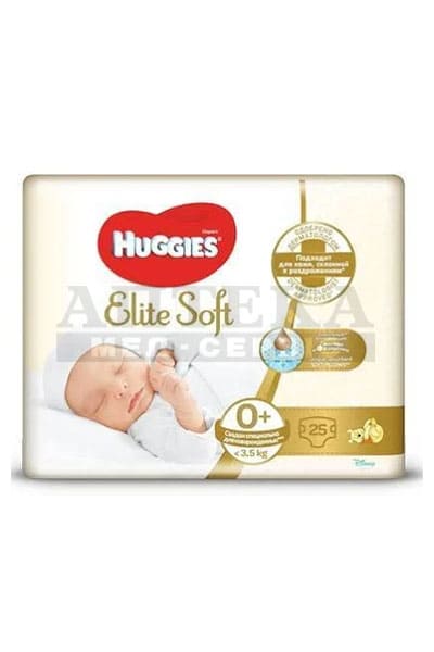 *Підгузники Хаггіс Еlit Soft 0+, №25