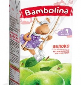 *Сок Bambolina яблочный восстановленный осветленный 200 мл