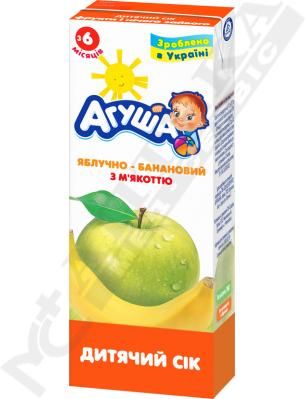 *Сок Агуша яблоко-банан с мякотью Slim ко-пакинг 0,2 л *Сок Агуша яблоко-банан с мякотью Slim ко-пакинг 0,2 л