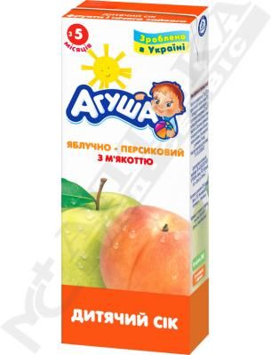 *Сік Агуша яблуко-персик з м'якоттю Slim ко-пакінг 0,2 л