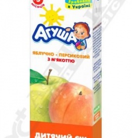 *Сік Агуша яблуко-персик з м'якоттю Slim ко-пакінг 0,2 л