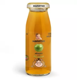 Сік Малятко яблуко скло 175мл