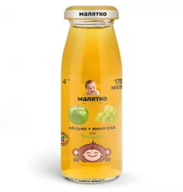 Сік Малятко яблуко-виноград скло 175мл