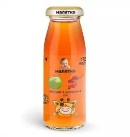 Сік Малятко яблуко-шипшина скло 175мл