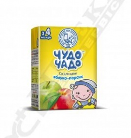 *Сік Чудо-чадо яблучно-персиковий з м'якоттю і цукром 200 мл