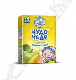*Сік Чудо-чадо яблучно-грушовий з м'якоттю без цукру 200 мл