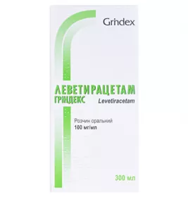 Леветирацетам Гріндекс розчин 100 мг/мл по 300 мл у флаконі 1 шт.