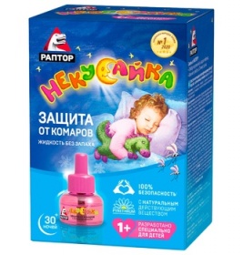 Раптор Некусайка Рідина від комарів 30 ночей д/дітей