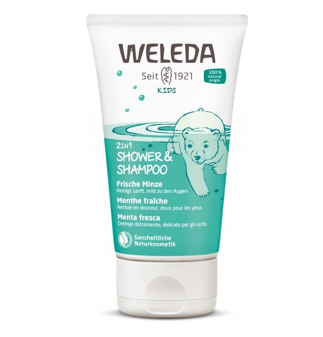 *Шампунь-гель Weleda Дитячий 2 в 1 м'ята 150 мл