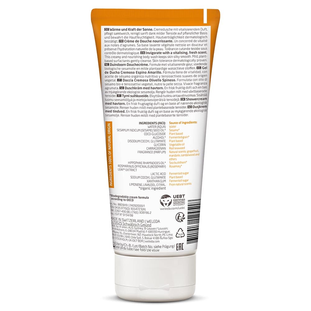 Гель Weleda для душа  с облепихой тонизирующий 200 мл