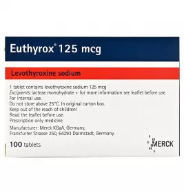 Еутирокс таблетки по 125 мкг 100 шт. (25х4)