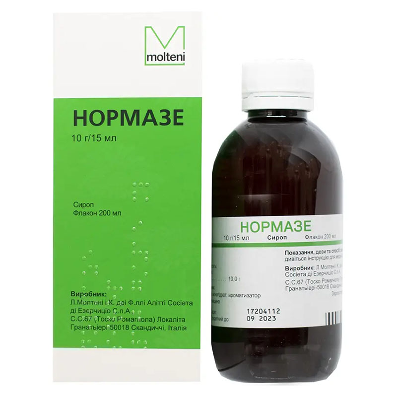 Нормазе сироп 10 г/15 мл по 200 мл во флаконе 1 шт.