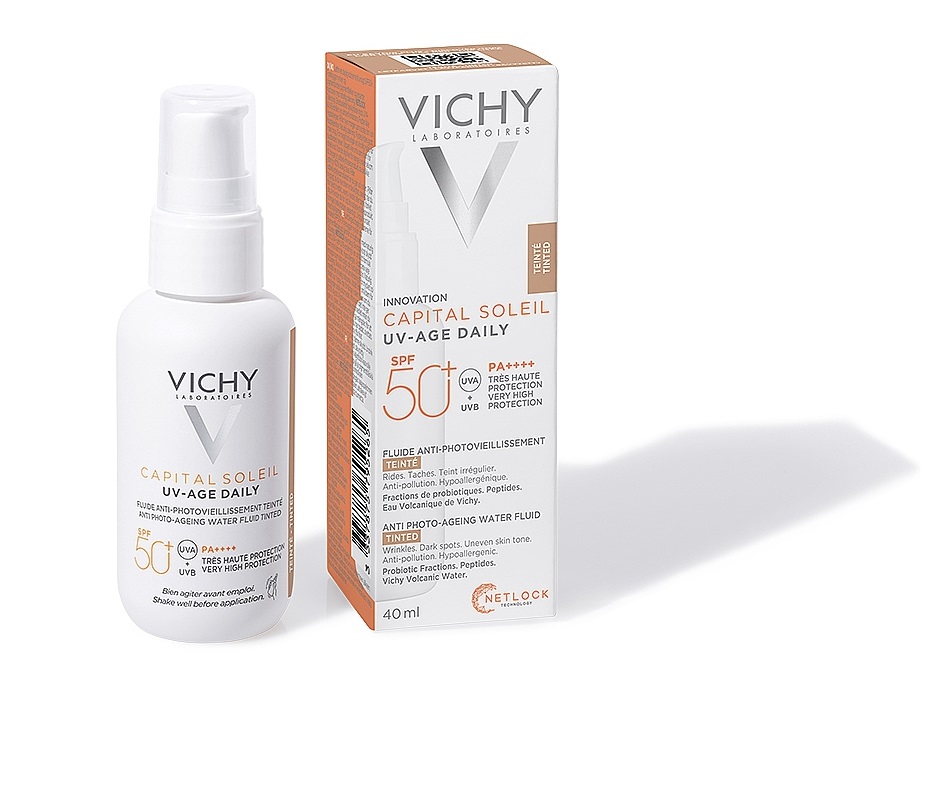 *Капіталь Солей сонцезахисний флюїд проти ознак фотостаріння шкіри обличчя з тонуючим spf50+, 40 мл