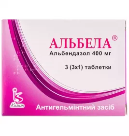 Альбела таблетки по 400 мг 3 шт.