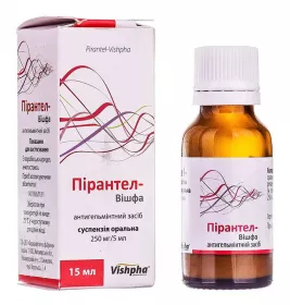Пірантел оральна суспензія 250 мг/5 мл по 15 мл у флаконі 1 шт. - Вішфа