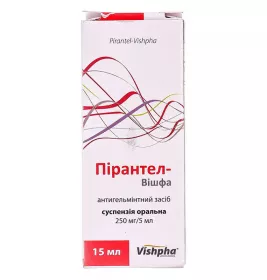 Пірантел оральна суспензія 250 мг/5 мл по 15 мл у флаконі 1 шт. - Вішфа