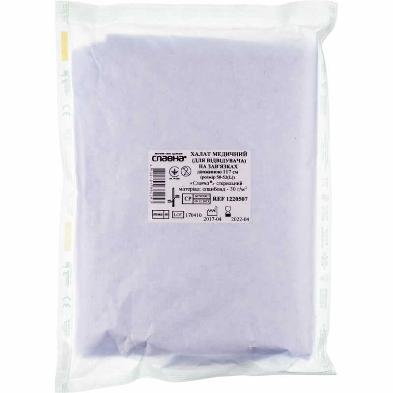 Халат Славна мед.стер.д/в.р.M (46-48) 115см на зав.СБ