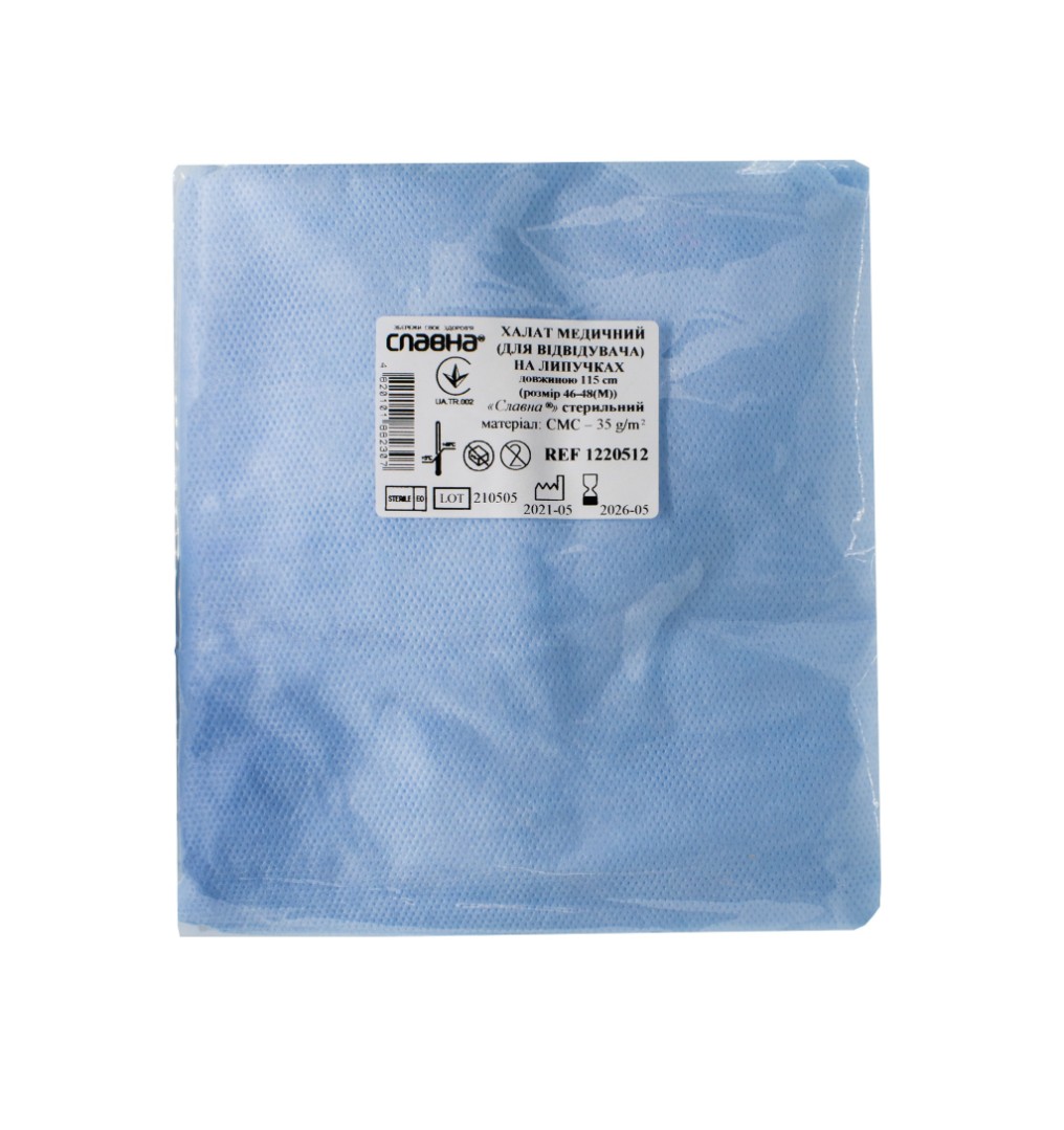 Халат Славна мед.стер.д/в.р.M (46-48) 115см на зав'яз.