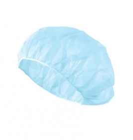 *Шапочка-берет блакитна №1 (100 шт/ящик) Долфі