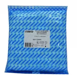 Халат Славна мед.хір.стер.р.L (50-52) 90см на зав'яз.(спанбонд)