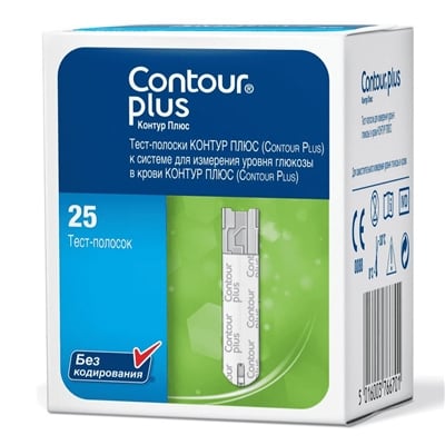 Тест-смужки CONTOUR PLUS для глюкометрів №25