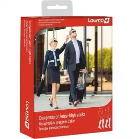 *Гольфы LAUMA компр. хлопк. б/мыска AD209 2 кл. компр. натур. р.4D